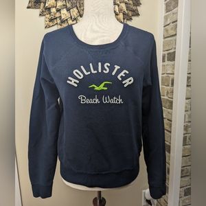Y2K Hollister Long Sleeve Beach Watch Pullover Sweater in Navy Size Medium
